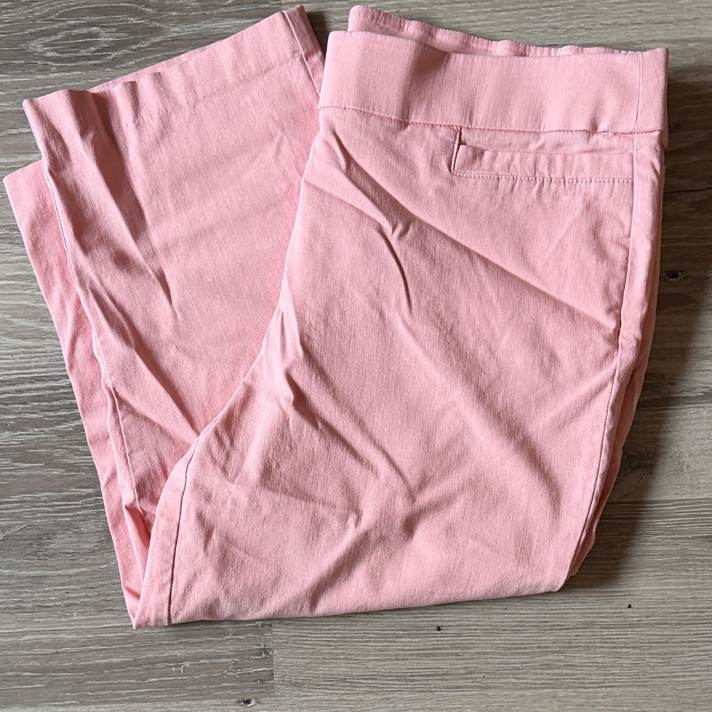 Kim Rogers Stretch, Pull On, Tummy Control, Coral Cropped Stretch Pants Size 16